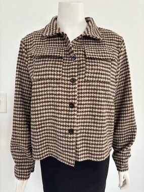zeagoo Brown & Cream Houndstooth Jacket